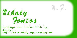 mihaly fontos business card